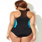 Chlorine Resistant High Neck Zip One Piece Swimsuit image number null