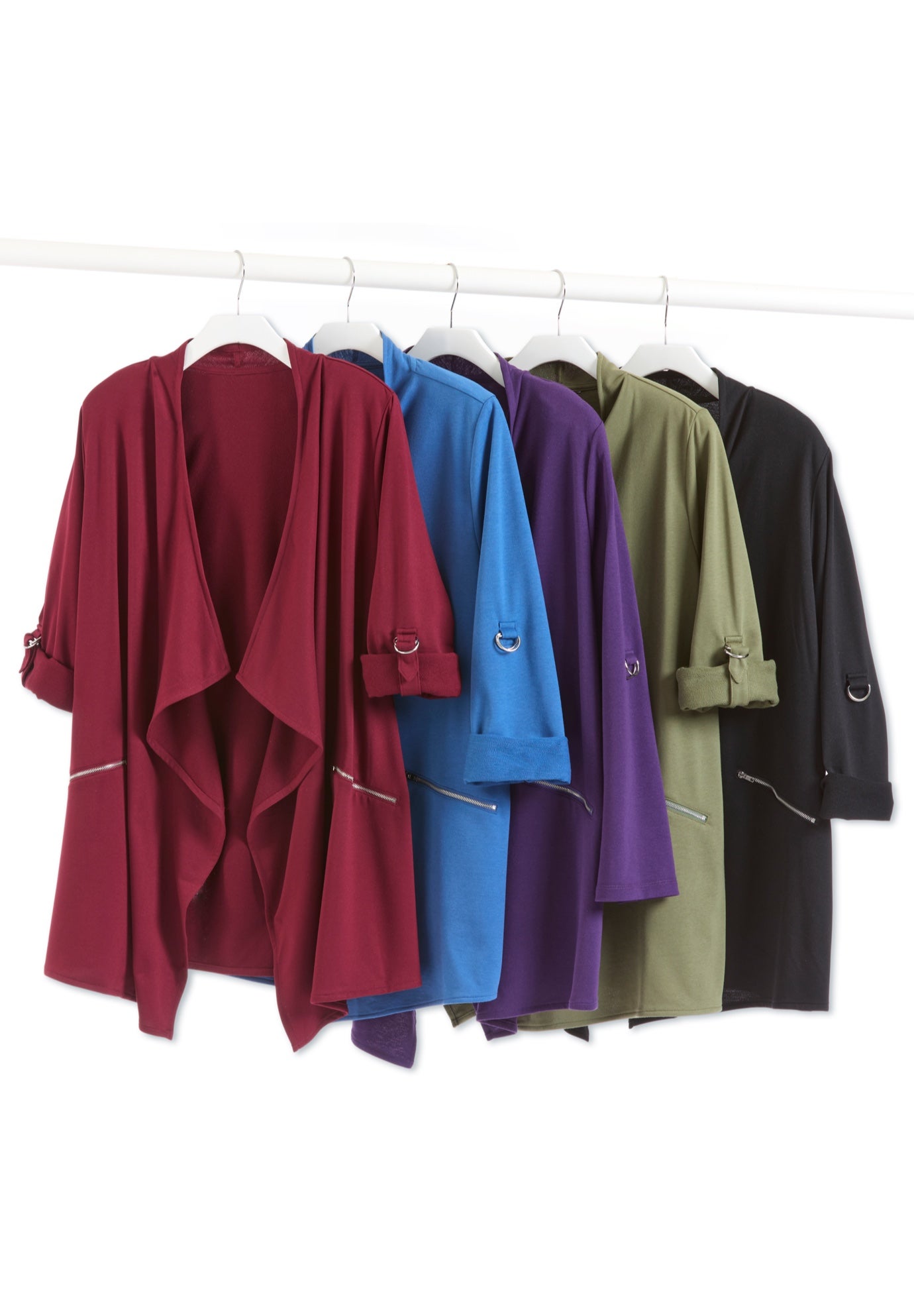 Cloud Knit French Terry Drape Front Cardigan image number 2