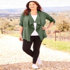 Cloud Knit French Terry Drape Front Cardigan image number null