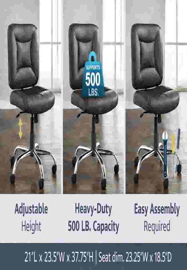 features of black office chair