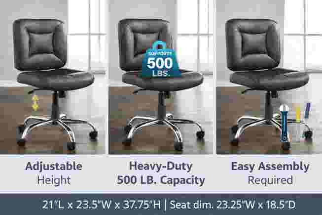 features of black office chair