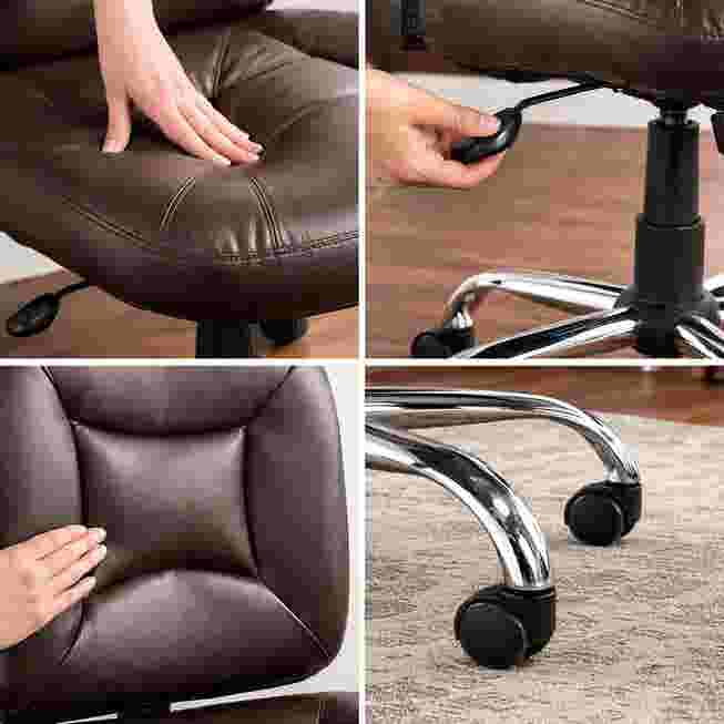 close-up of black office chair