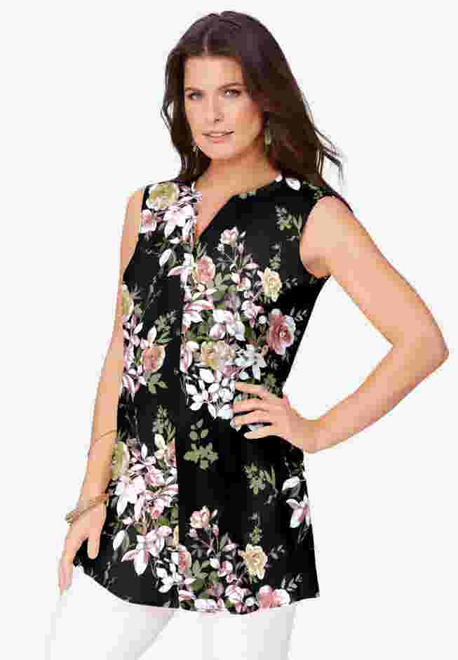 Sleeveless Floral Big Shirt image number 0