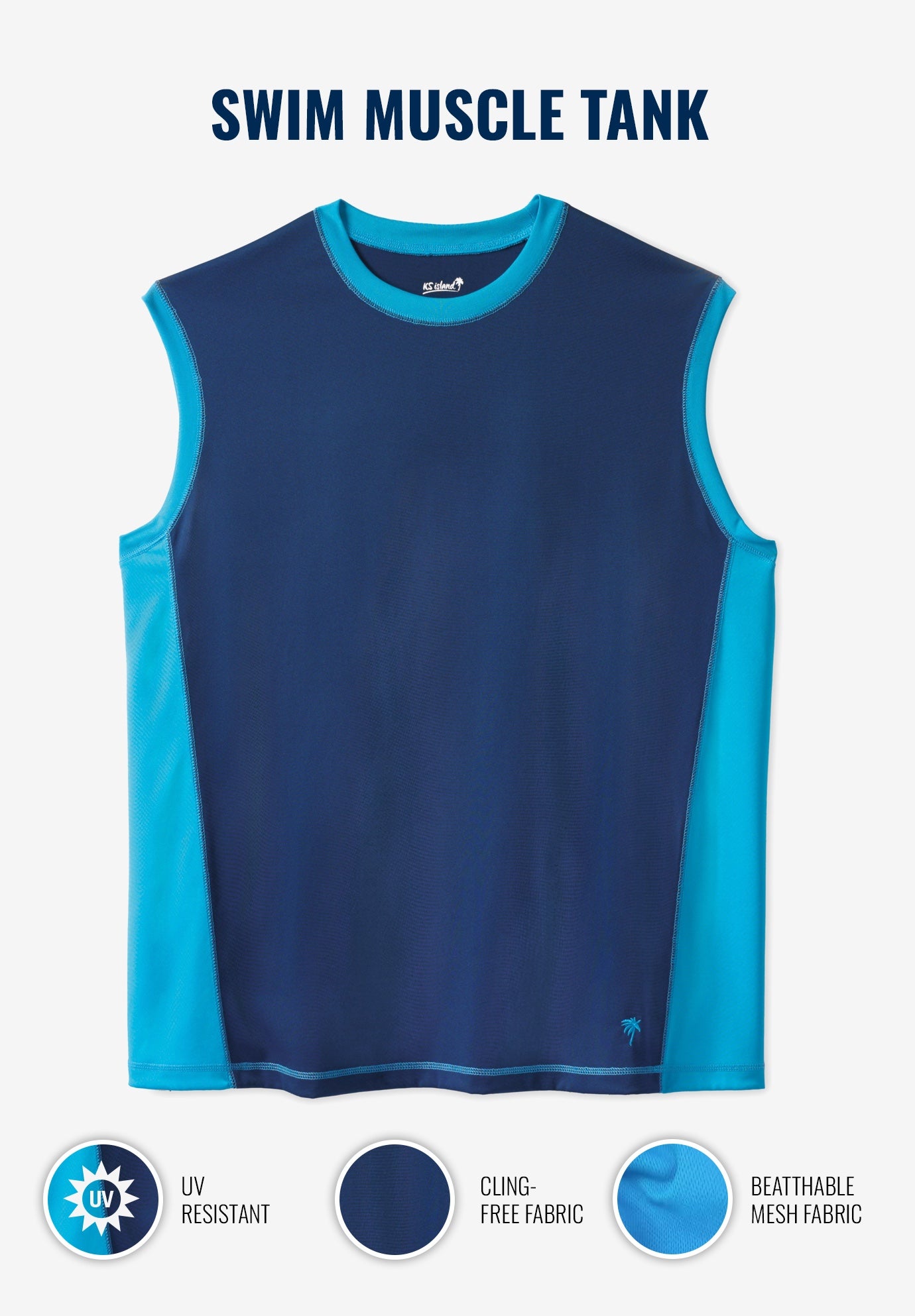 Cling-Free Swim Muscle Tank image number 1