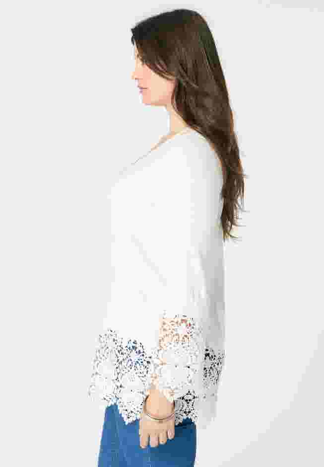 Fine Gauge Lace Pullover Sweater image number 2