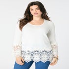 Fine Gauge Lace Pullover Sweater image number null