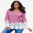 Fine Gauge Lace Pullover Sweater image number null
