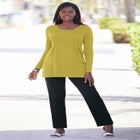 Ribbed Baby Doll Tunic Sweater image number null