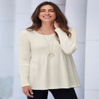 Ribbed Baby Doll Tunic Sweater image number 0