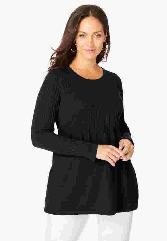 Ribbed Baby Doll Tunic Sweater image number 0