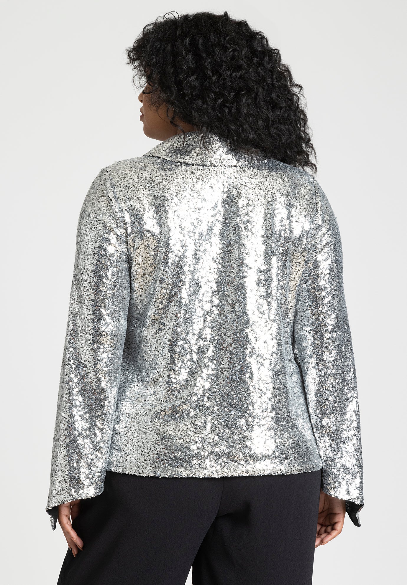 Flare Sleeve Sequin Button Down image number 3
