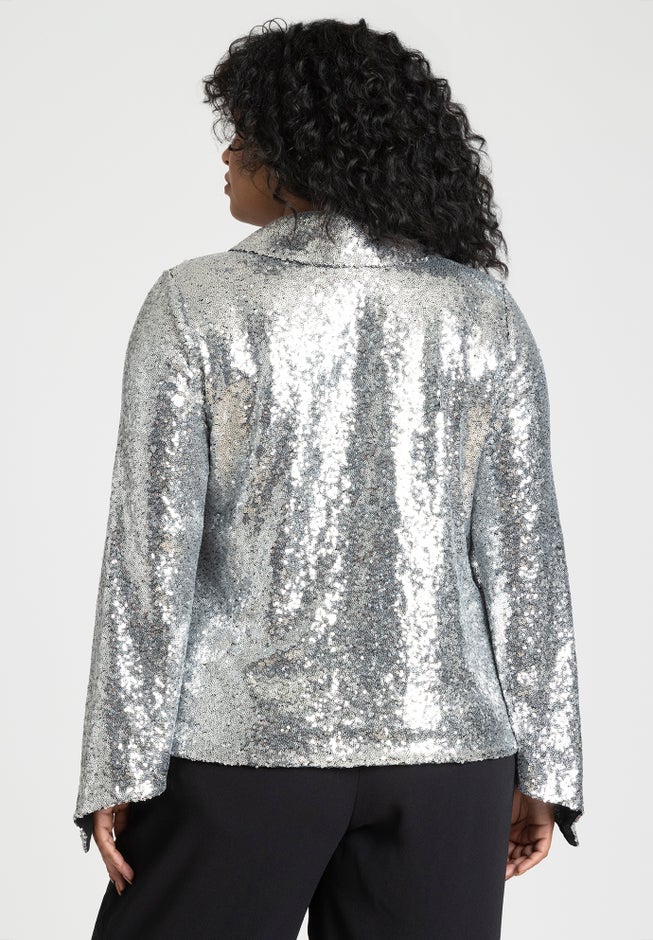 Flare Sleeve Sequin Button Down image number 3