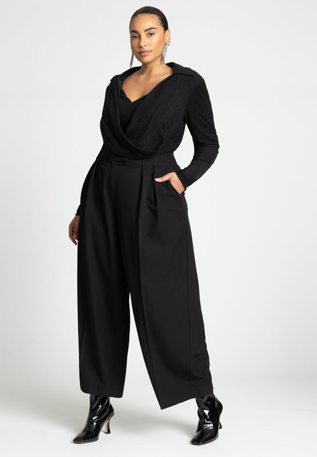 Sparkle Knit Cowl Neck Bodysuit image number 3