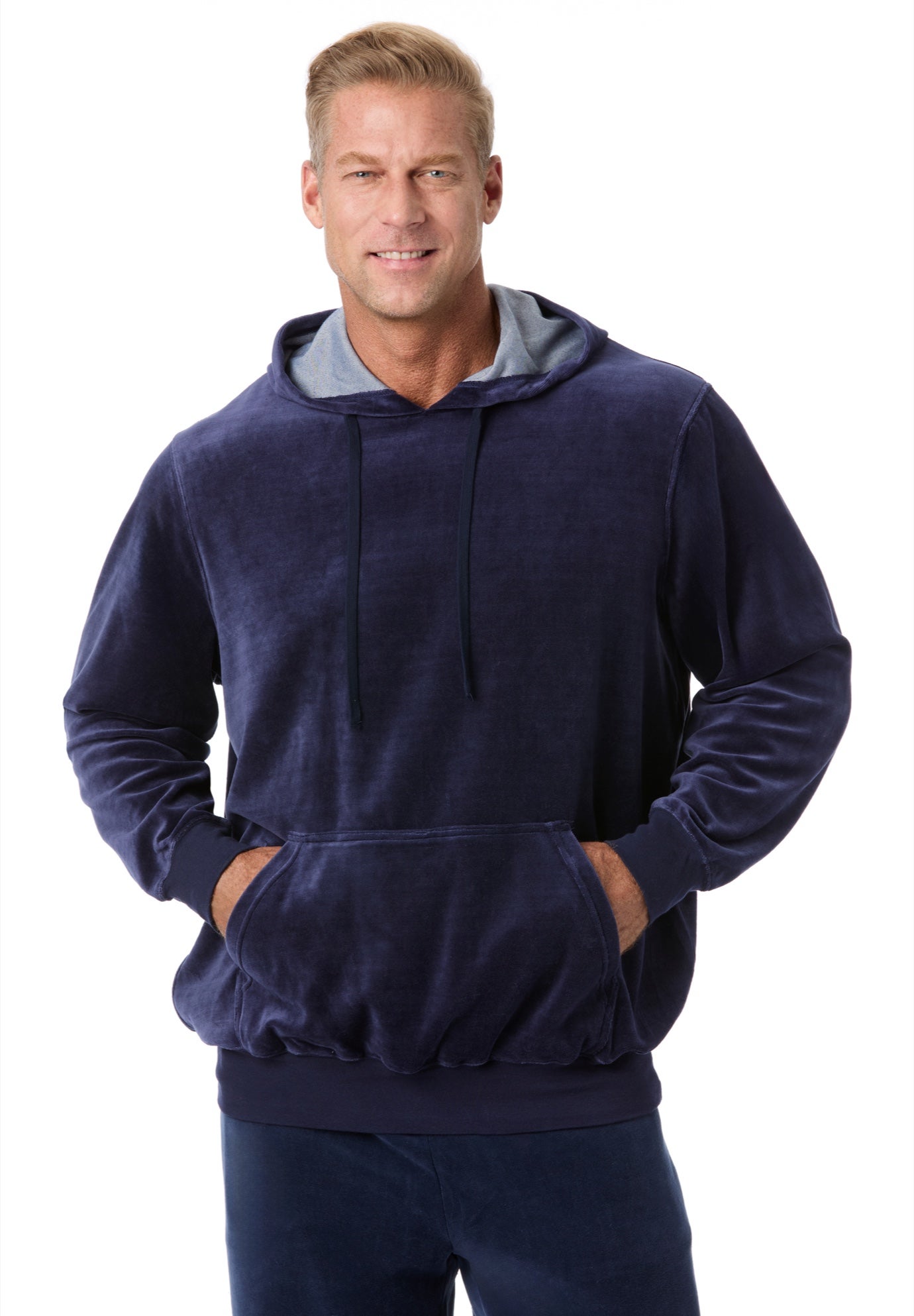 Velour Long-Sleeve Pullover Hoodie image number 0
