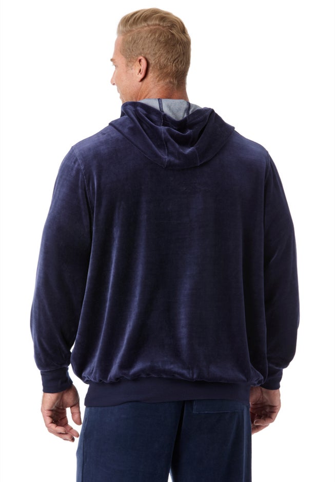 Velour Long-Sleeve Pullover Hoodie image number 3