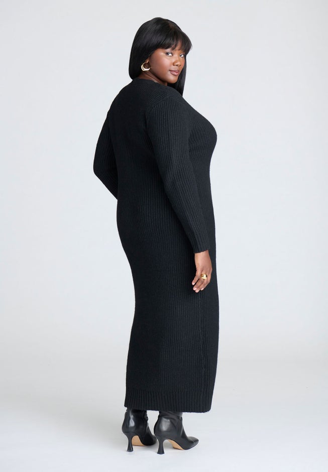 Heart Button Sweater Dress image number 1