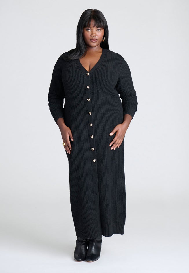 Heart Button Sweater Dress image number 0