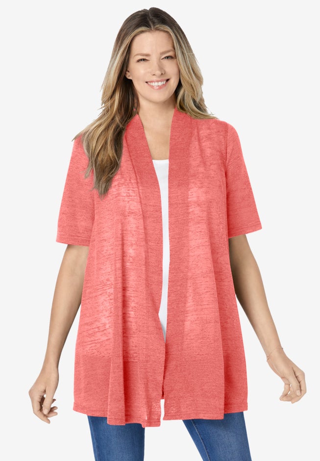 Lightweight Open Front Cardigan Sweater image number 3