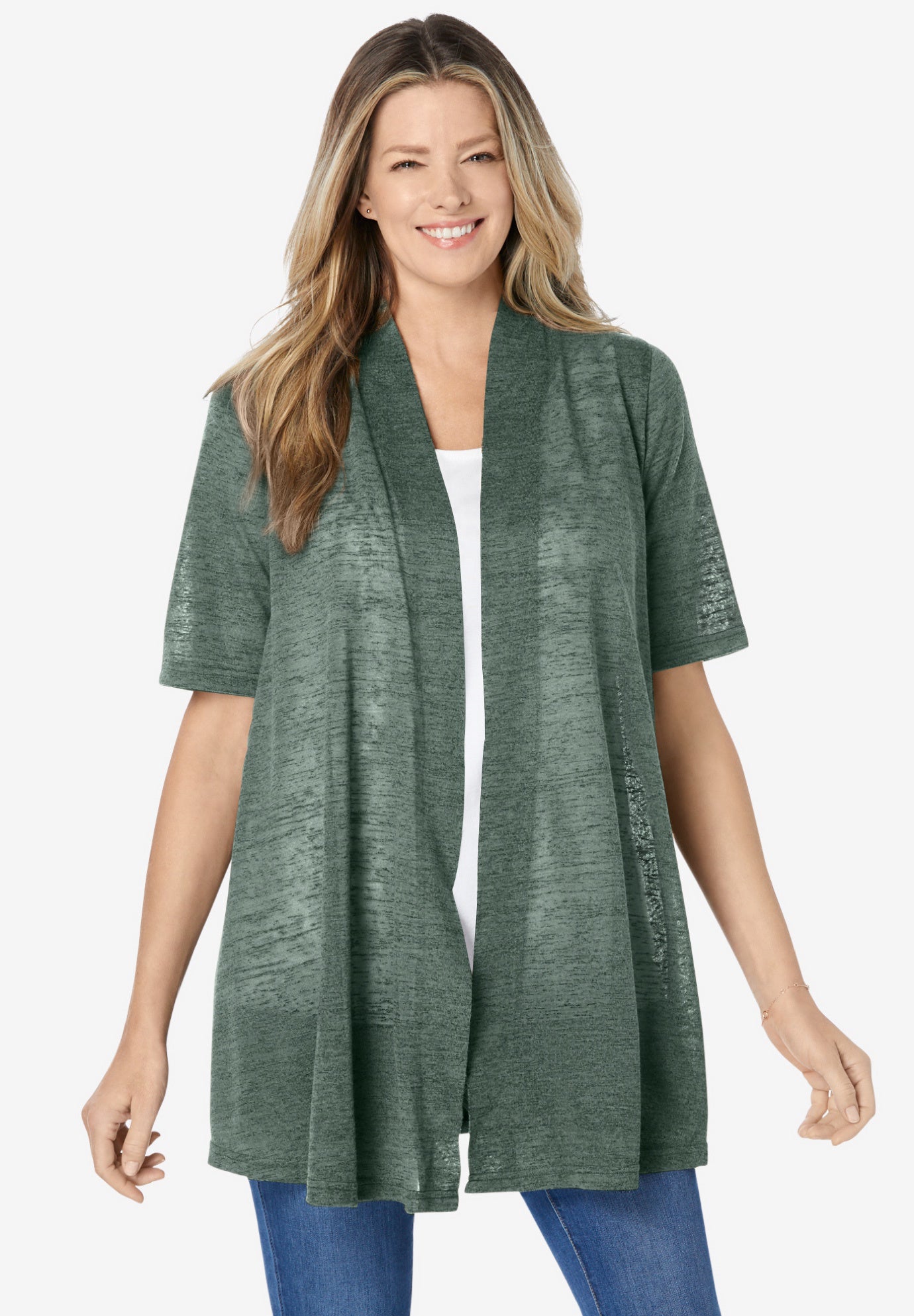 Lightweight Open Front Cardigan image number 3