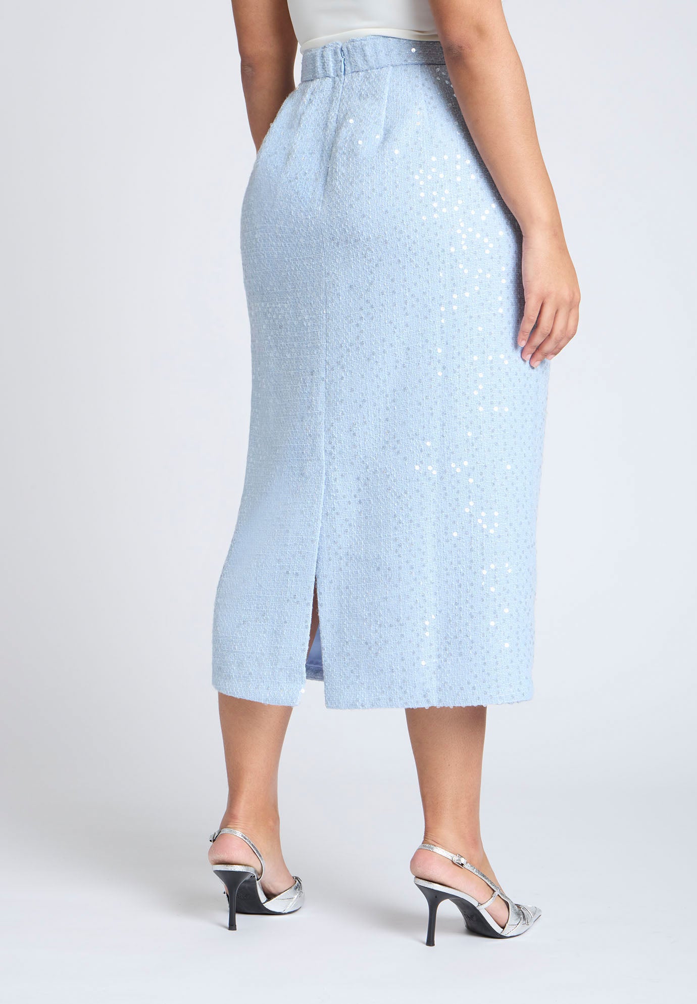 Sequin Tweed Midi Skirt image number 2