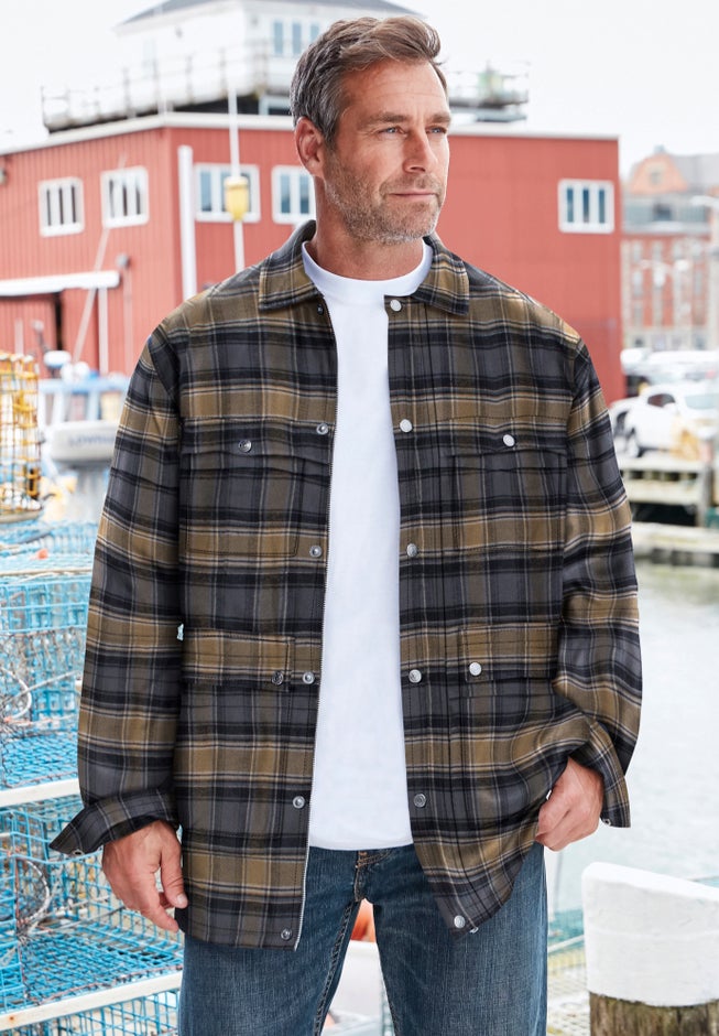 Flannel Full Zip Snap Closure Renegade Shirt Jacket image number 2