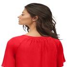 V-Neck Crinkle Tie-Front Elbow-Sleeve Blouse image number 1
