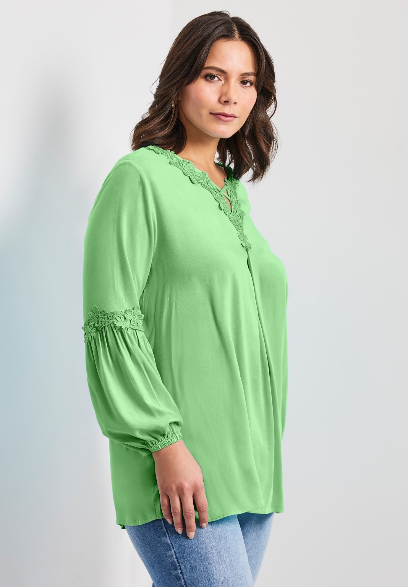 Crochet Lace Trim Top image number 2