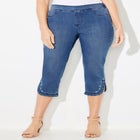 Studded Hem Denim Capri image number null