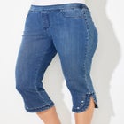 Studded Hem Denim Capri image number null