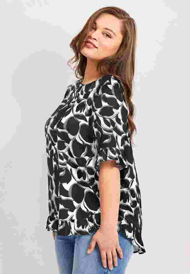 Crew Ruffle Hem Top image number 2