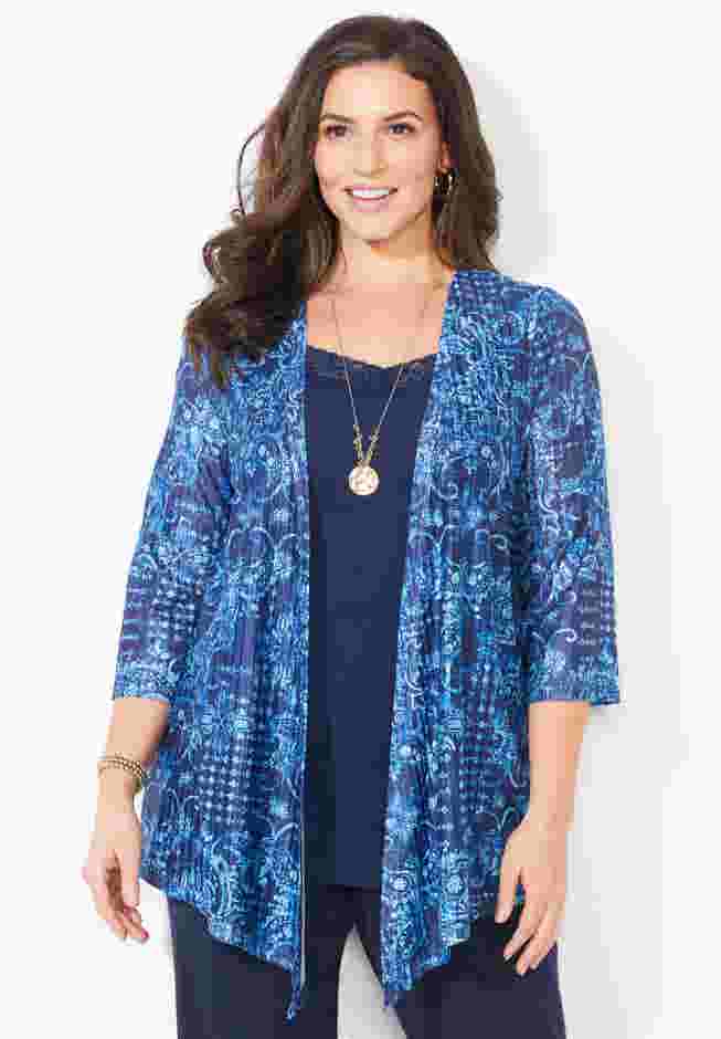 Harmony Knit Herringbone Cardigan image number 0