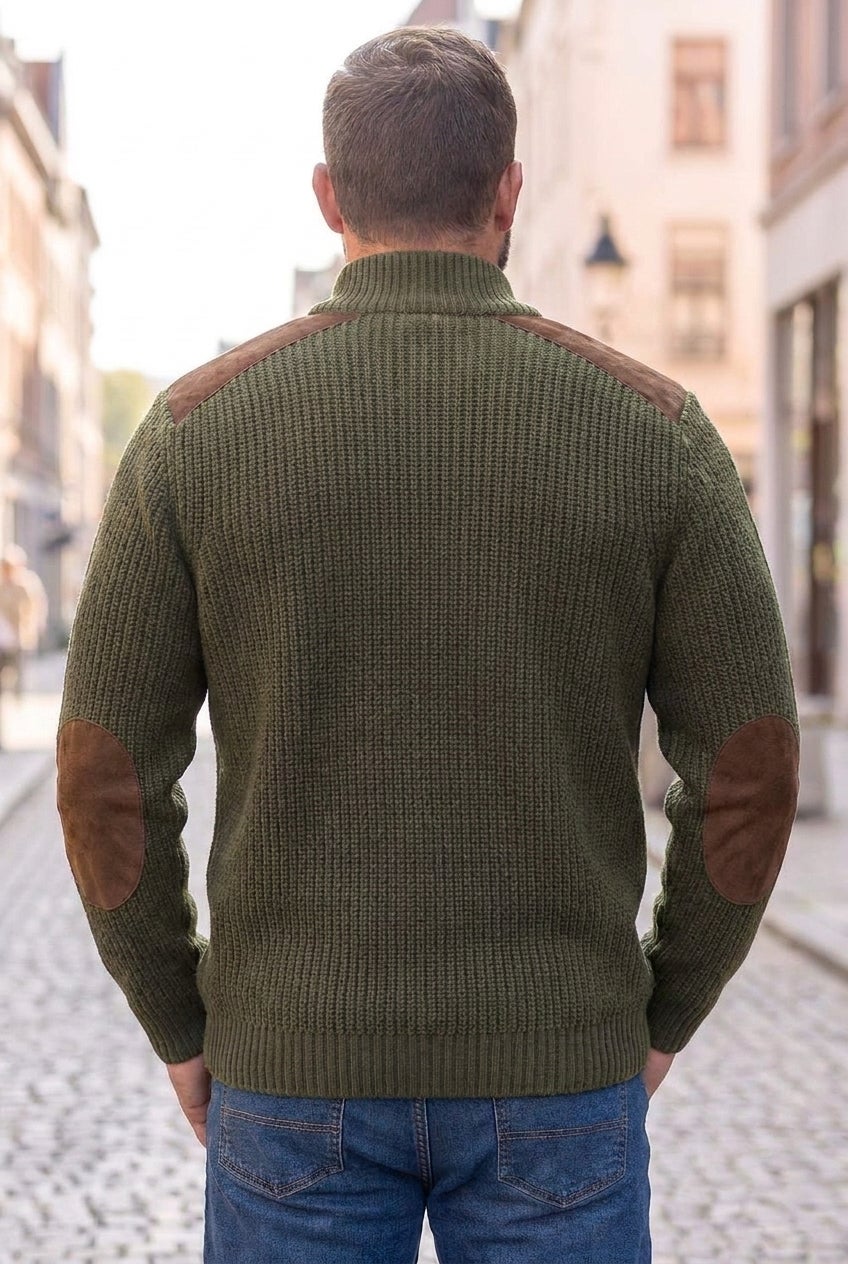 Patch Sweater with Mock Neck image number 6