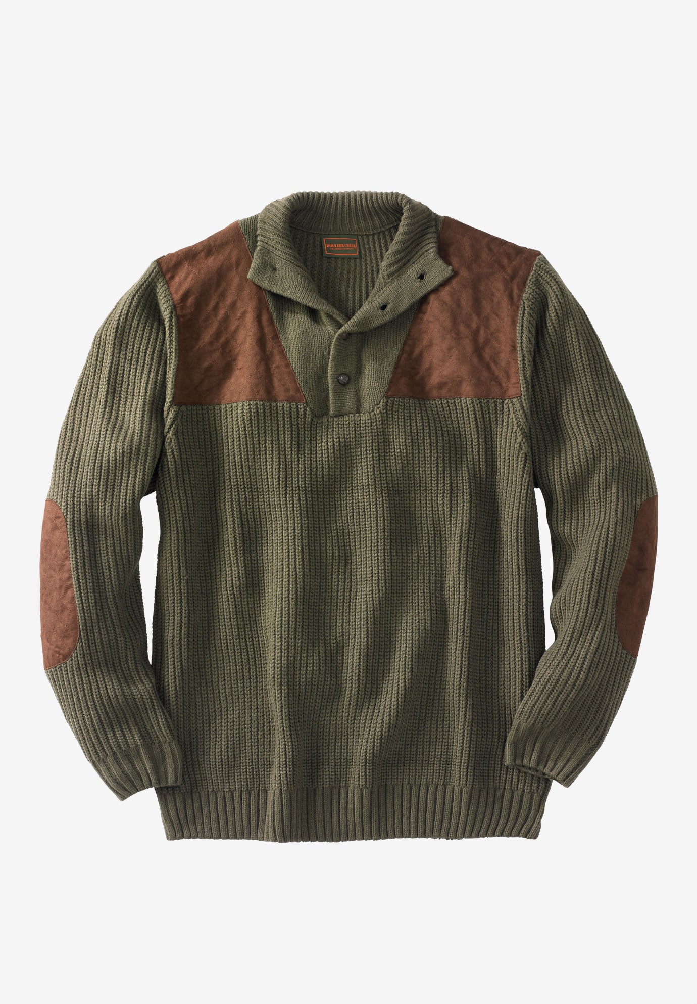 Patch Sweater with Mock Neck image number 0