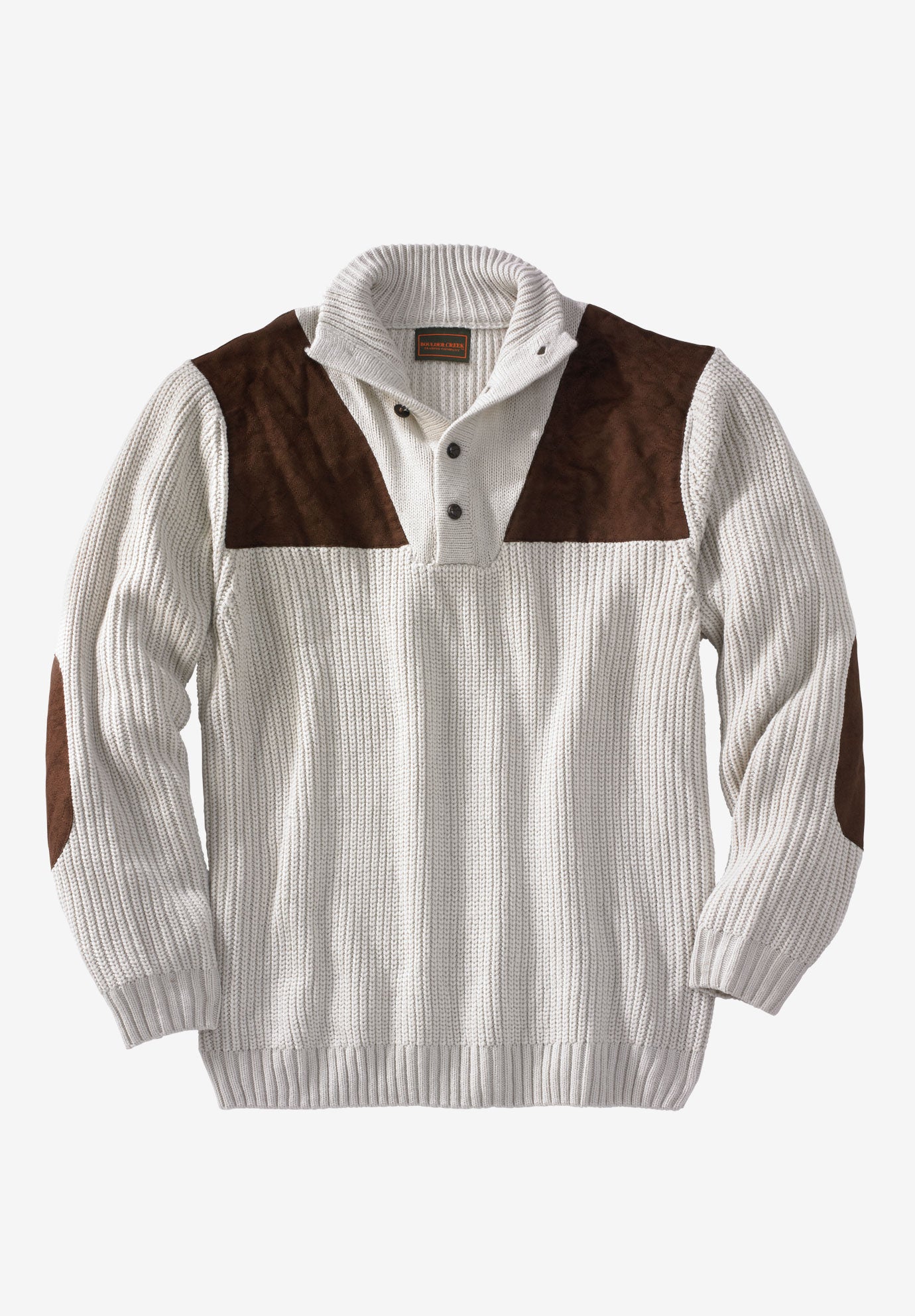 Patch Sweater with Mock Neck image number 0