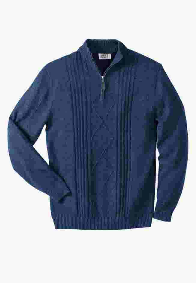 Shoreman's Quarter Zip Cable Knit Sweater image number 0