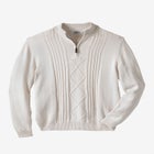 Shoreman’s Quarter Zip Cable Knit Sweater image number null