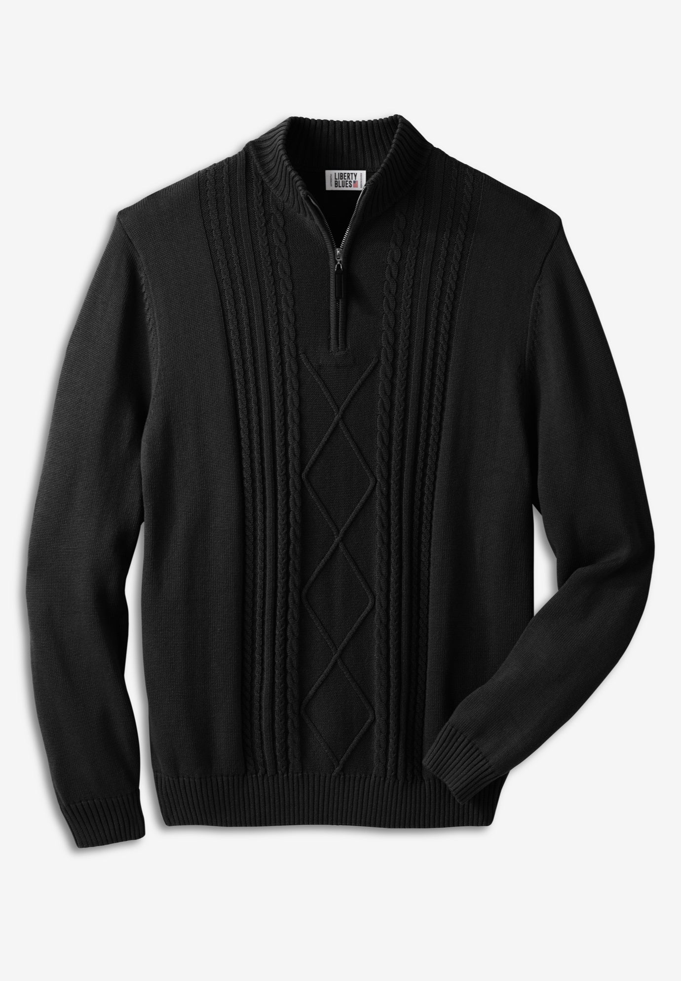 Shoreman&rsquo;s Quarter Zip Cable Knit Sweater image number 0