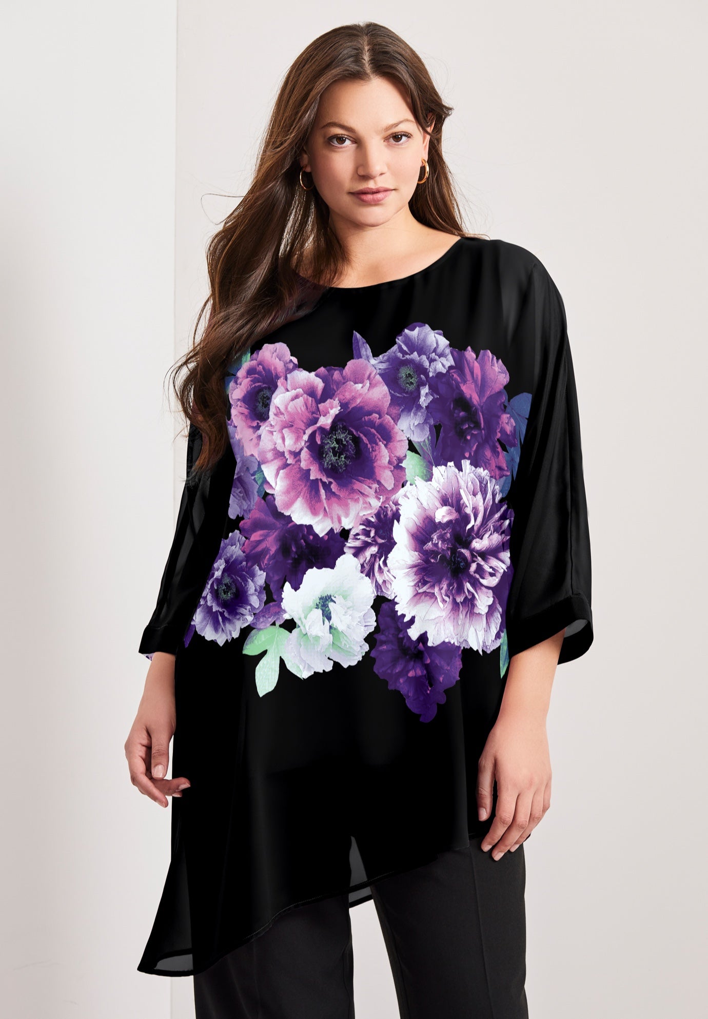 Printed Asymmetric Blouse image number 3