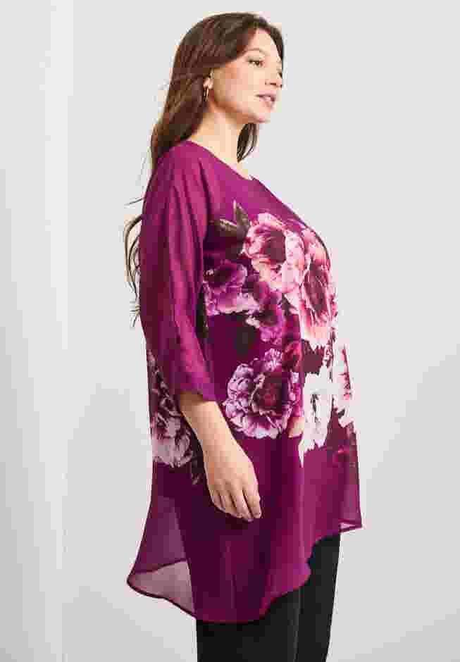 Printed Asymmetric Blouse image number 2