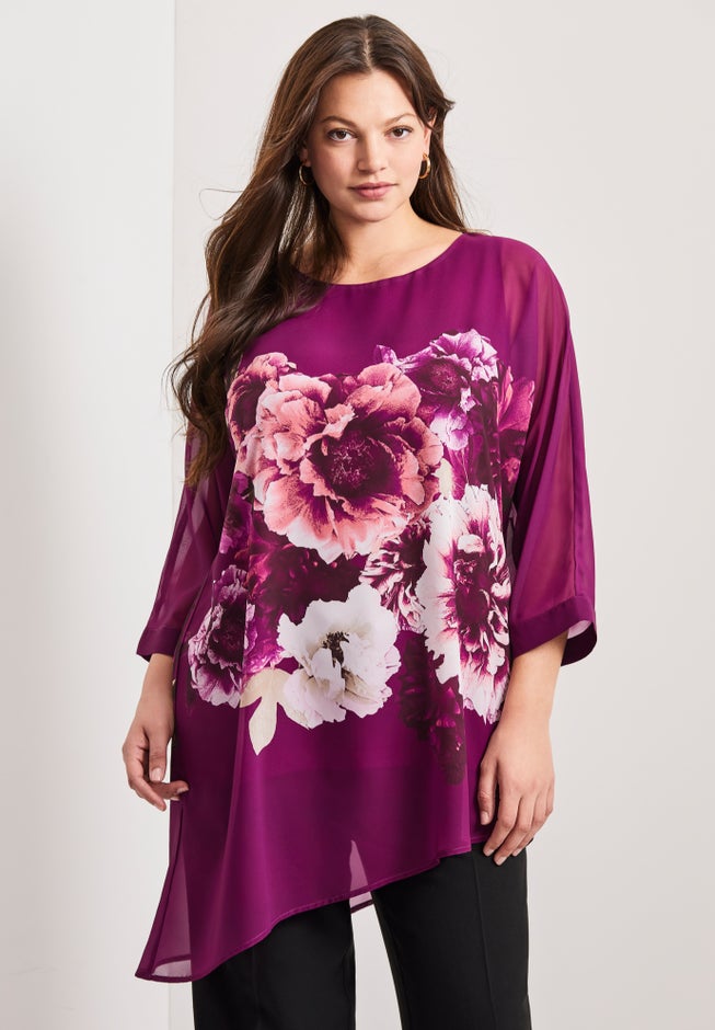 Printed Asymmetric Blouse image number 3