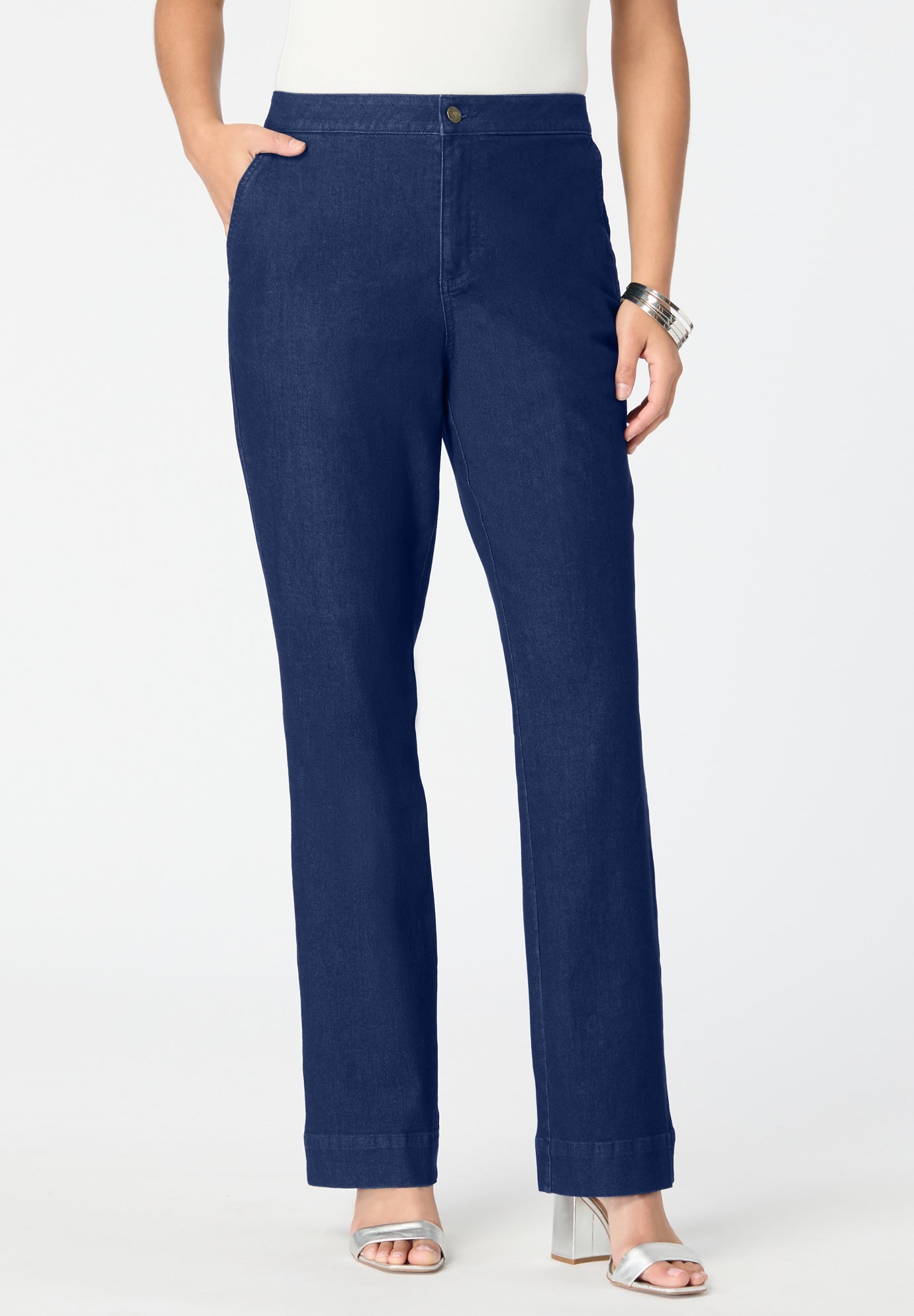 Plus Size High-Rise Bootcut Denim Trouser image number 0