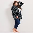 Striped Cascade Cardigan image number null