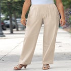 Straight Leg Linen Pant image number null