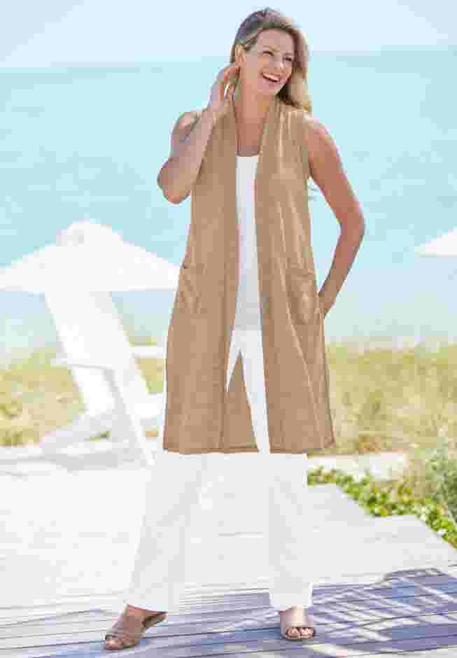 Straight Leg Linen Pant image number 4