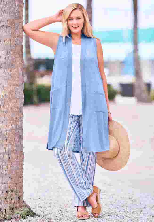 Straight Leg Linen Pant image number 5