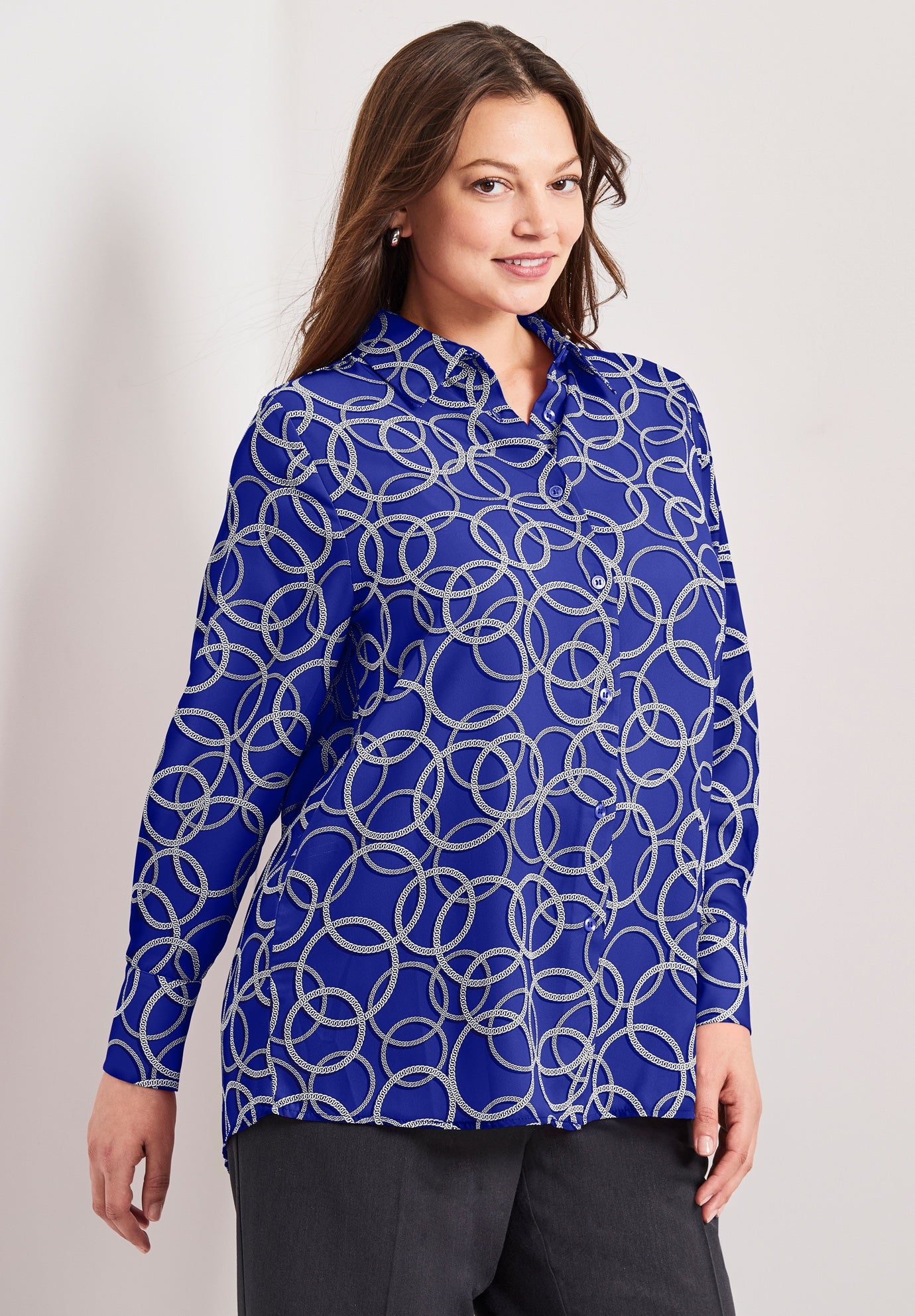 Signature Button Front Blouse image number 2