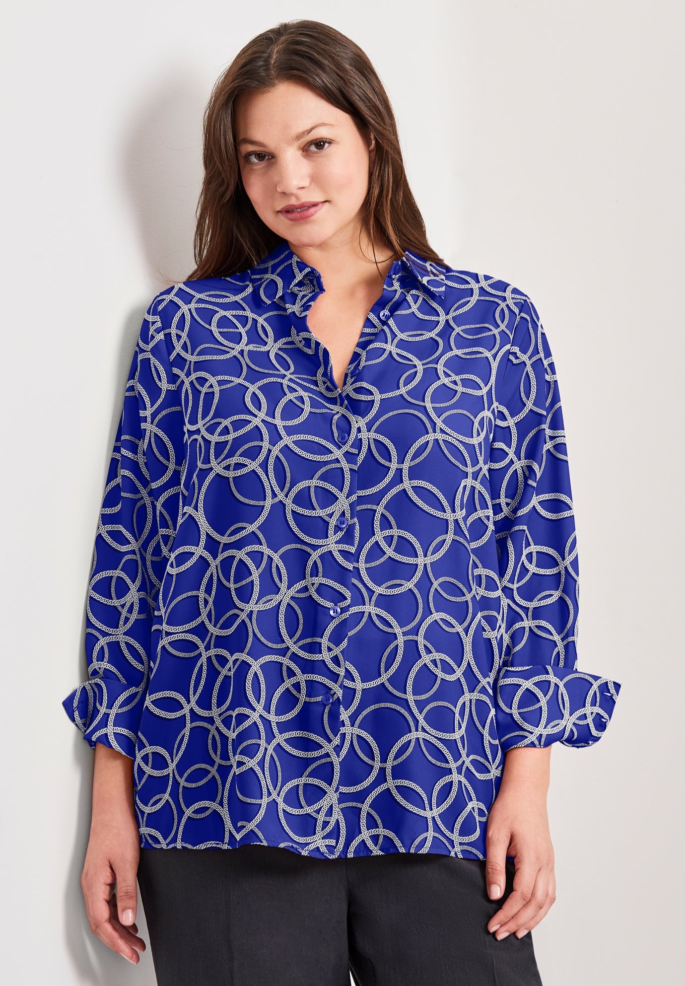 Signature Button Front Blouse image number 3