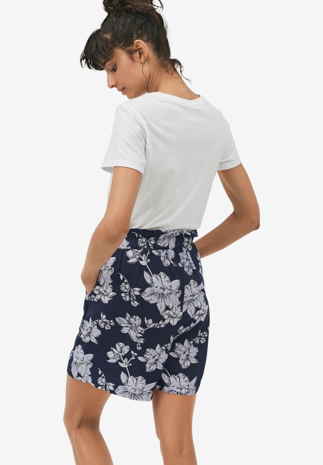 Pull-On Paperbag Waist Skort image number null