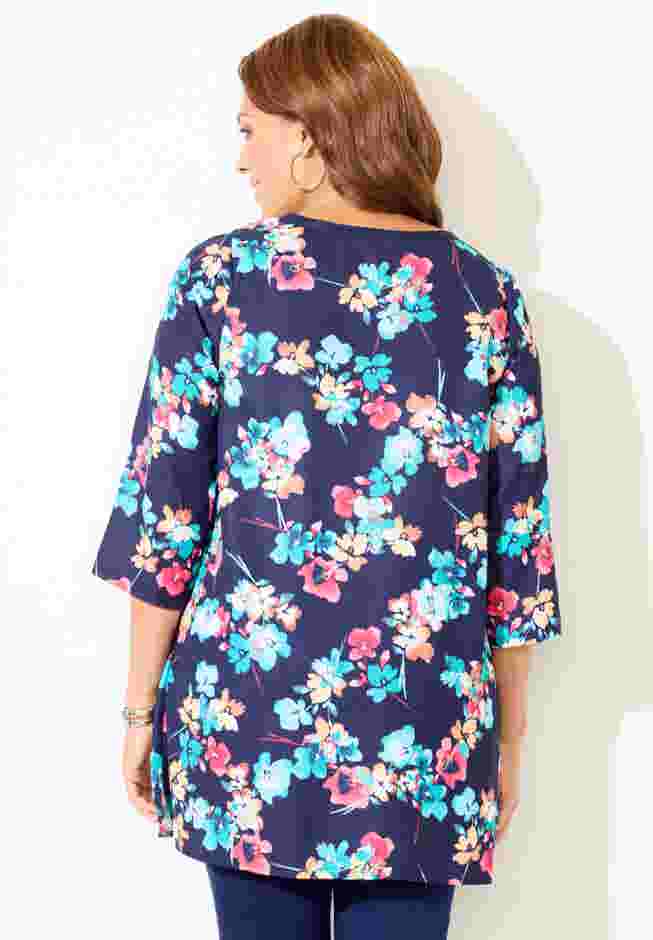 Y-Neck Stud Accent Tunic image number 1