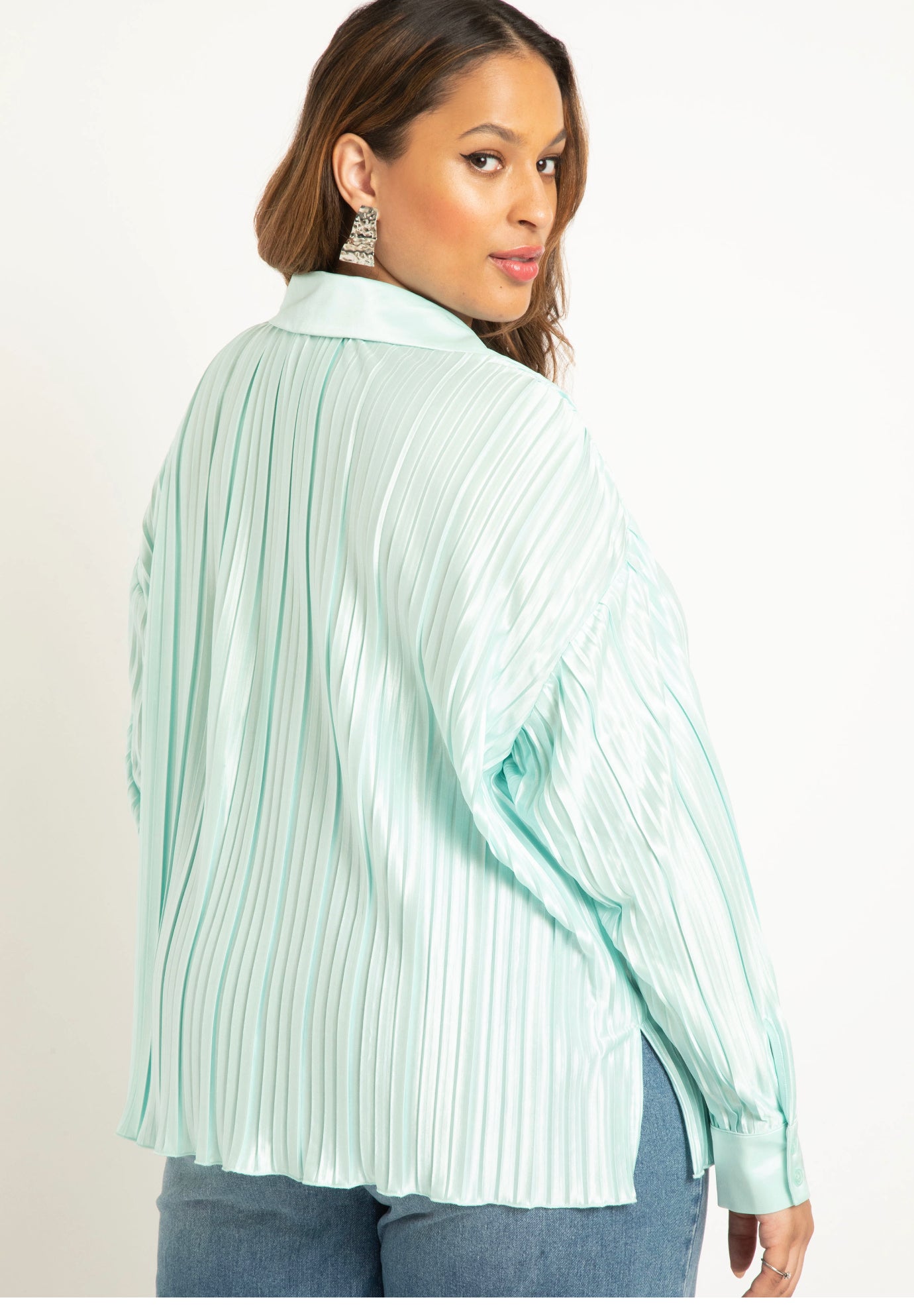 Plisse Knit Button Down image number 1